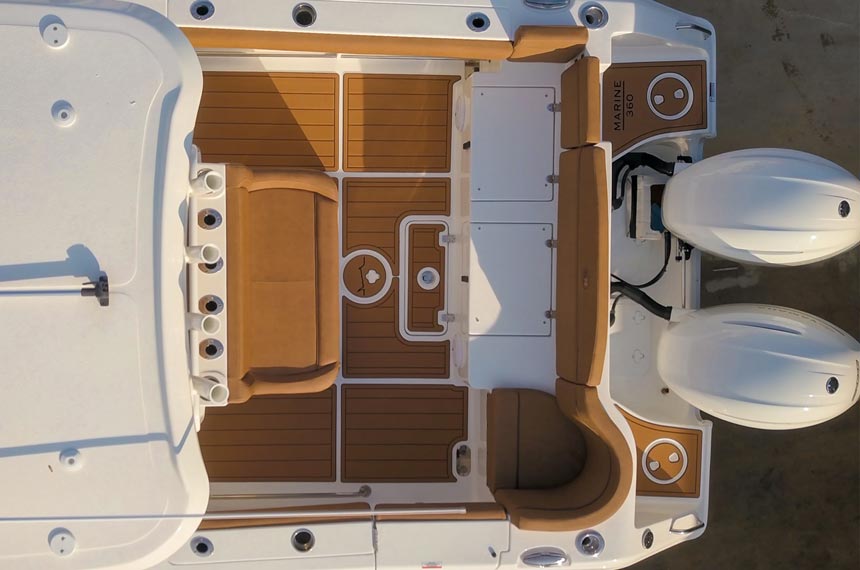 top down view of DEKit boat decking